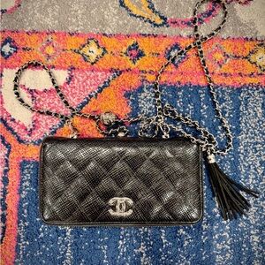 Chanel Black Quilted Wallet on Chain